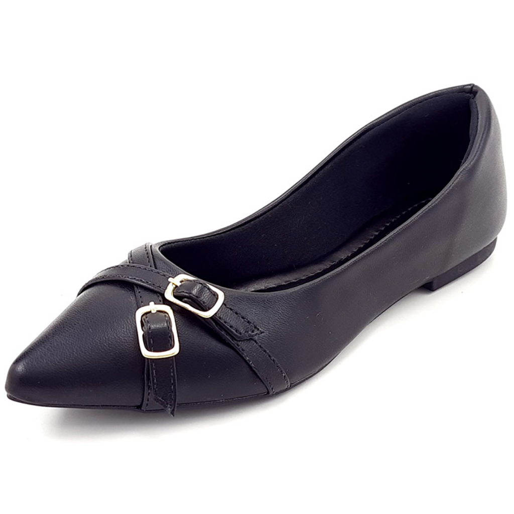 Sapatilha Feminina Total Conforto Elegante Tiras Fivela em Oferta na Shopee