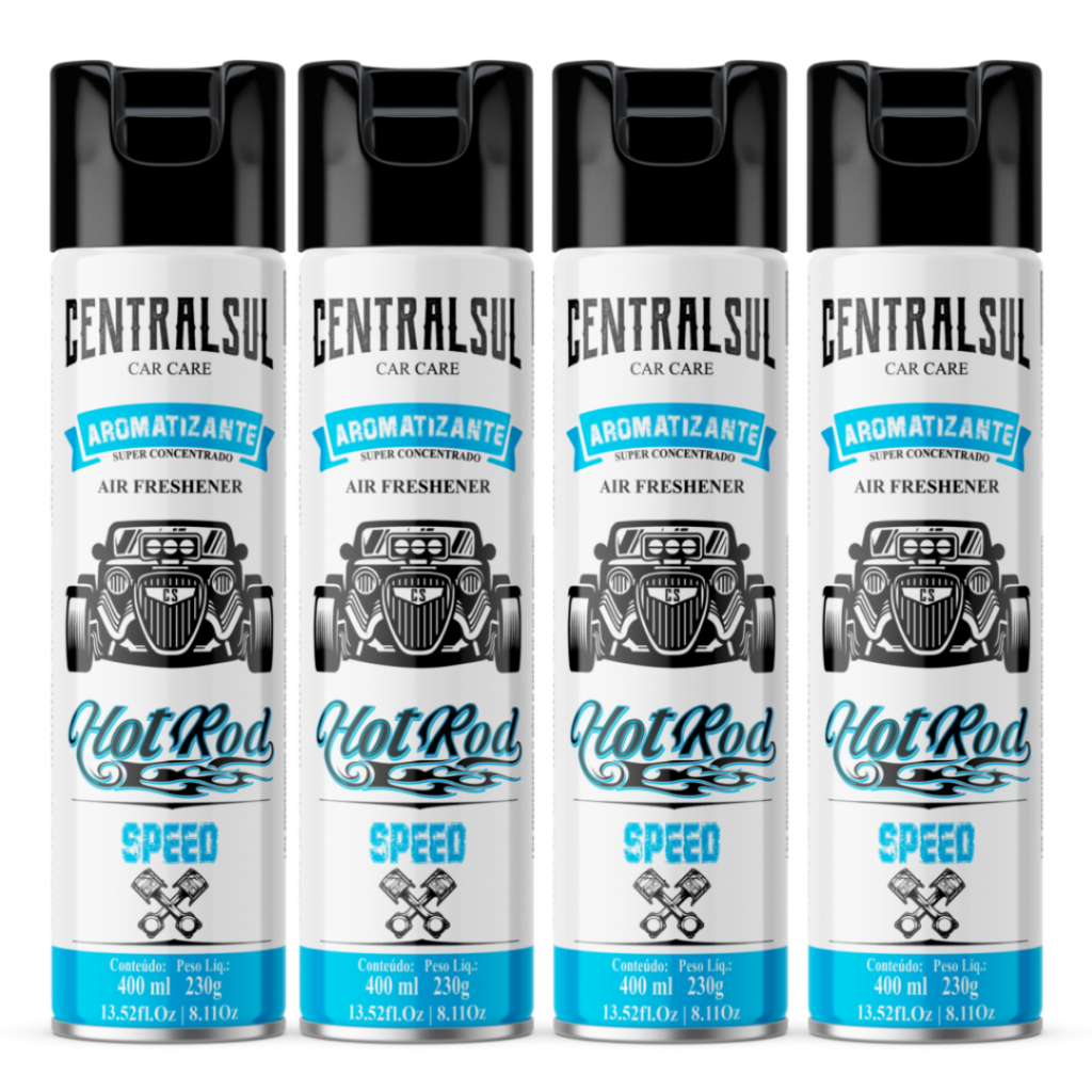 4 Aromatizante Hot Rod Speed CentralSul 400ml em Oferta na Shopee