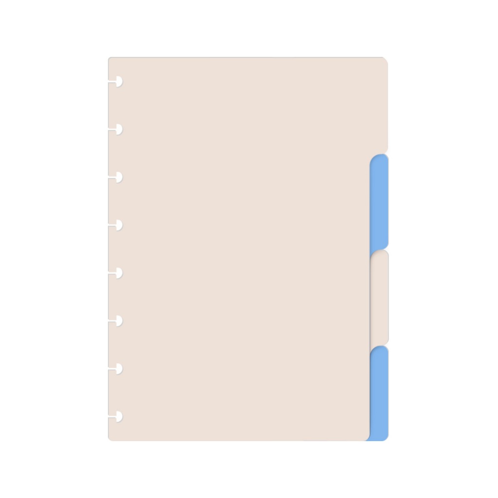 Divisórias P/ Caderno De Disco Iscool Inteligente Solid Colors Nude Claro e Azul Claro