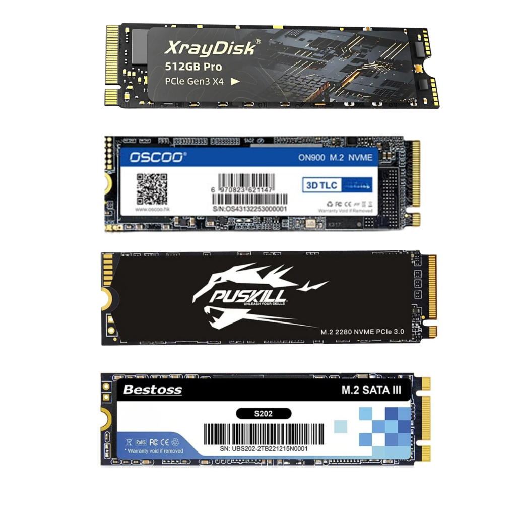 SSD M.2 Nvme ou M.2 Sata 120GB 128Gb 240GB 256GB 480GB 512GB 960GB 1TB Xraydisk Goldenfir OSCCO Kingspec Bestoss Acos