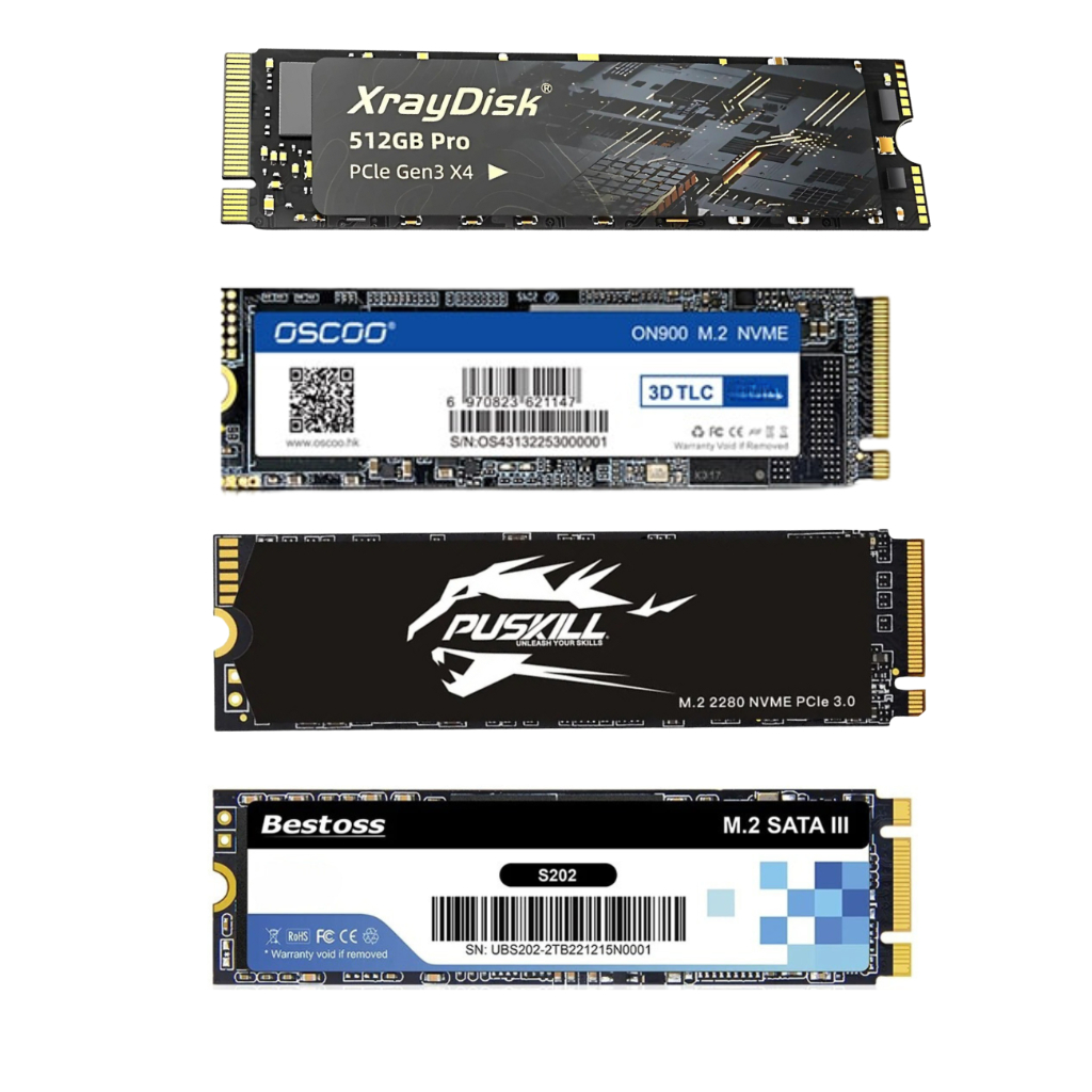 SSD M.2 Nvme ou M.2 Sata 120GB 128Gb 240GB 256GB 480GB 512GB 960GB 1TB Xraydisk Goldenfir OSCCO Kingspec Bestoss Puskill