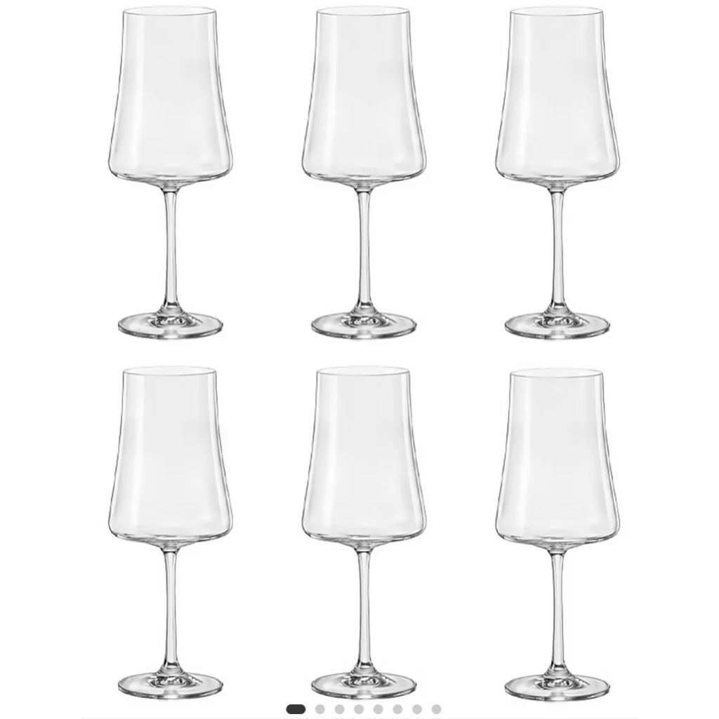 JOGO COM 6 TAÇAS DE CRISTAL PARA ÁGUA 560 ML LINHA XTRA BOHEMIA CRYSTAl