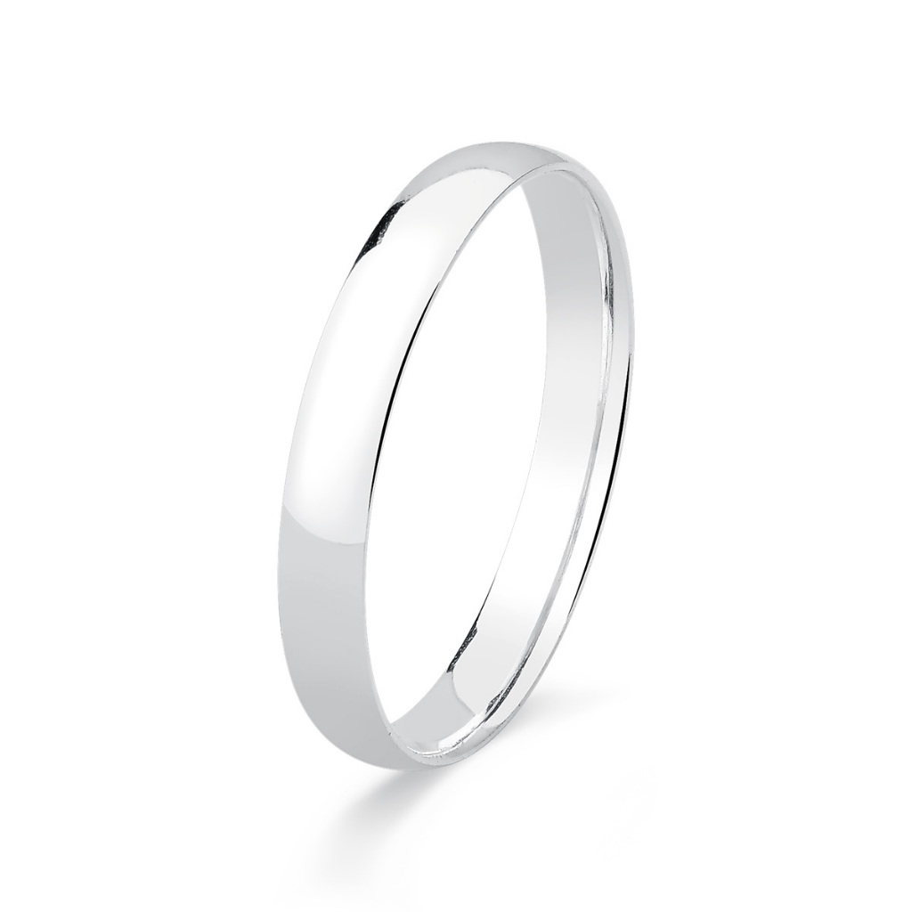 Aliança abaulada 3mm prata 925 em Oferta na Shopee