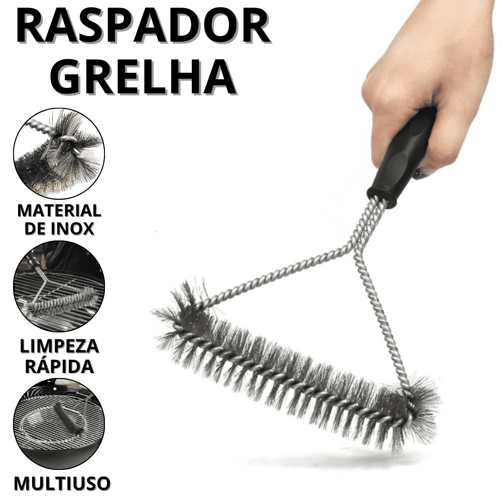 Escova De Aço Multiuso Limpador de Grelha De Churrasqueira Limpa Grelha Inox Limpeza Pesada