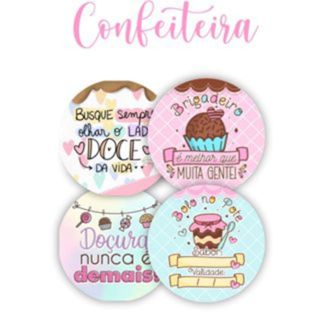 100 Adesivos Frases Confeitaria - Bolos e Doces - Embalagens - Delivery 4X4 em Oferta na Shopee