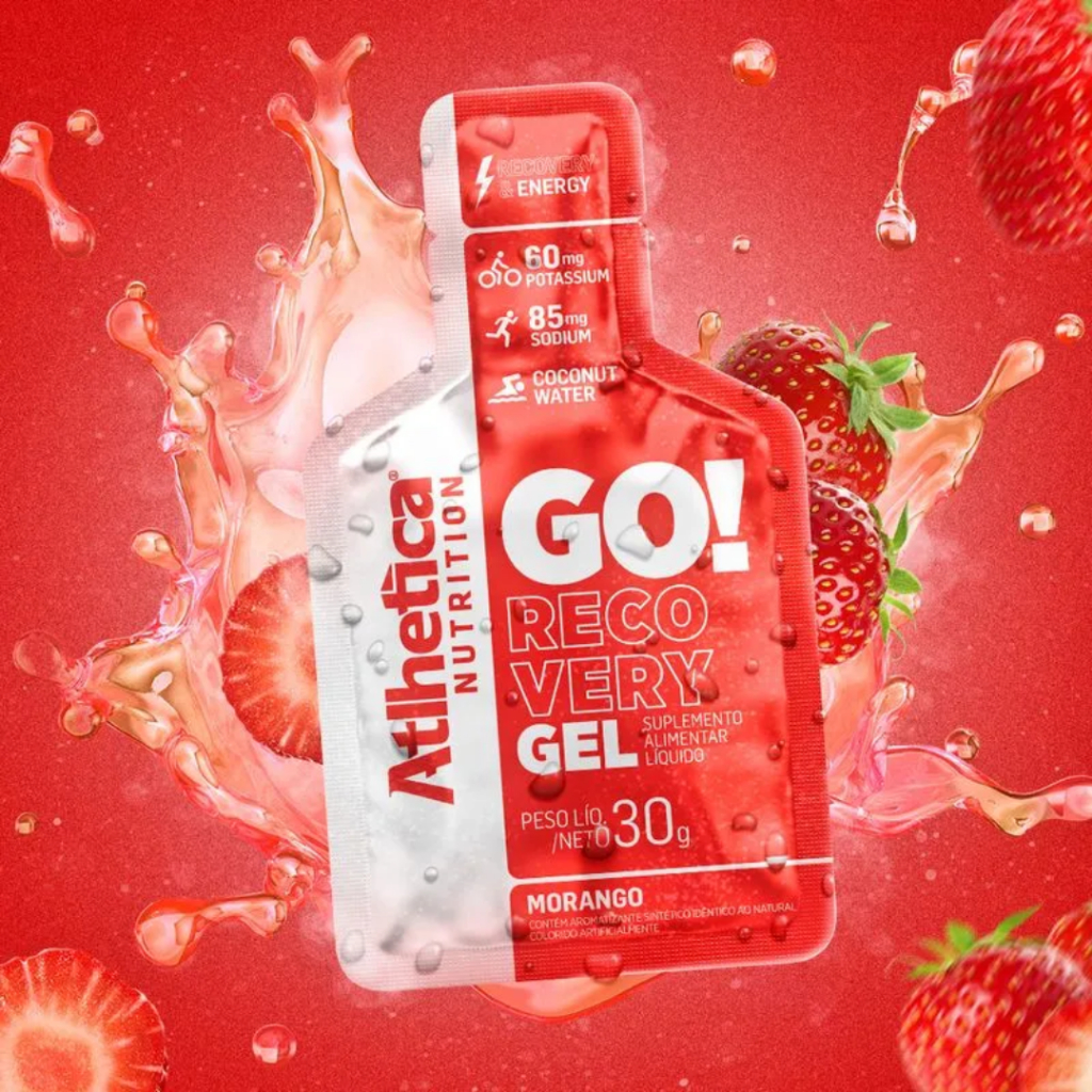 Go! Recovery Gel 10 Sachês 30g Morango Atlhetica Nutrition em Oferta na Shopee