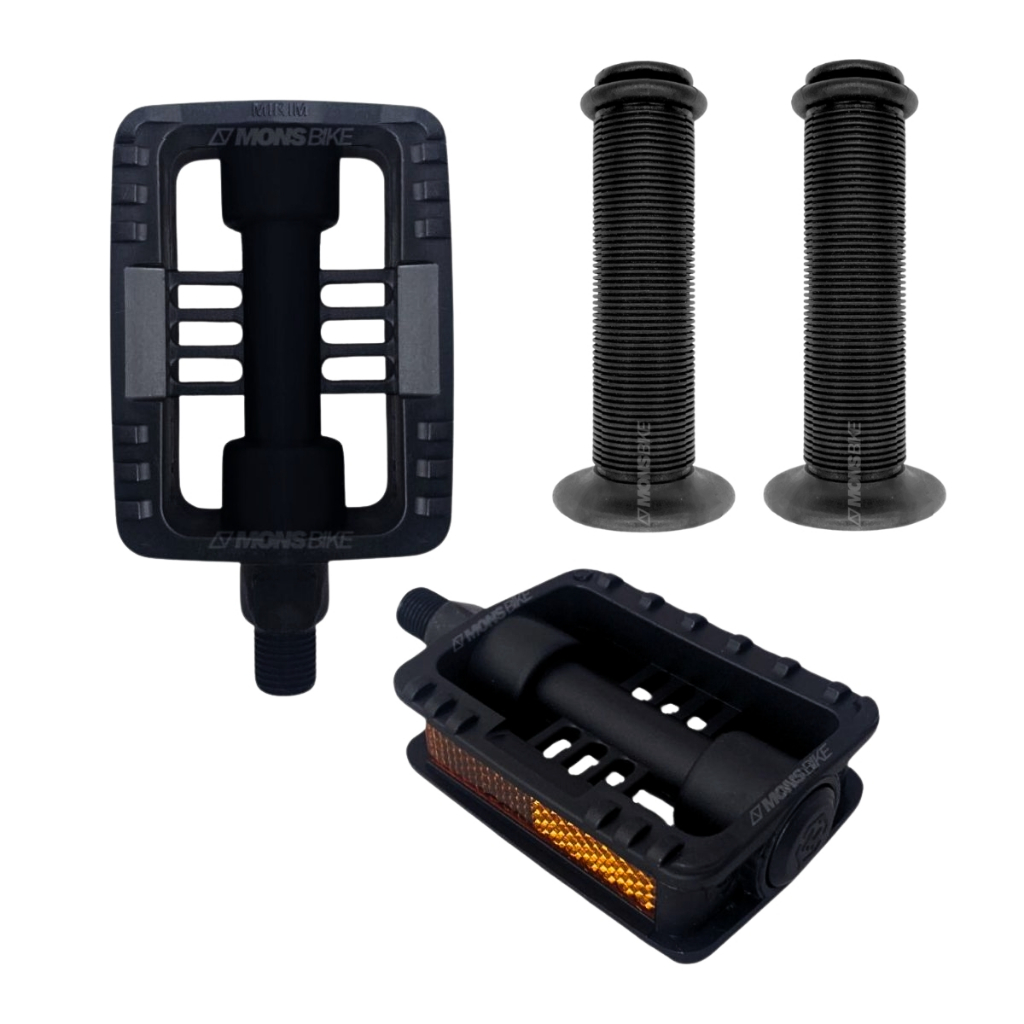 Kit Pedal Bike Infantil Mirim Rosca Fina 1/2 + Par Manopla Punho Aro 16 à  20