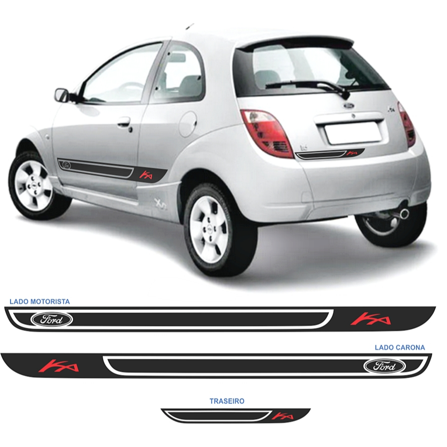 acessorios ford ka g1 faixas lateral e traseira kit adesivos