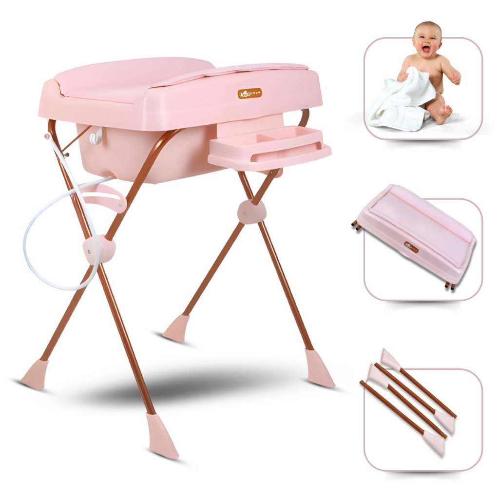 Banheira Bebe Millenia+ Suporte Trocador Burigotto Monamour Para Bebe Mon Amour