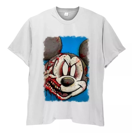 Camiseta Estampa Mickey Zumbi Mickey Terror Filme Desenho Camisa Masculina