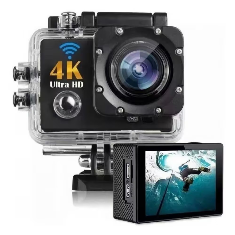 Camera Filmadora 4K De Ação Esportiva Ultra HD A Prova de Água Wi Fi com Suporte para Capacete