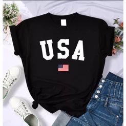 Camiseta Baby Look Lançamento USA Tecido de Alta Qualidade 100% Algodão