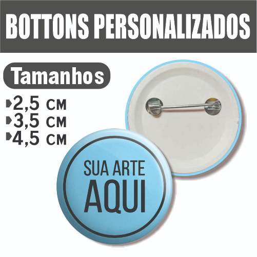 3 Bottons Personalizado 2,5cm 3,5cm 4,5cm Boton Botom Broche Pin em Oferta na Shopee