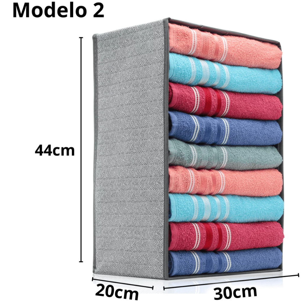 Caixa Organizadora para Roupa 44x30 - 9 Divisórias - TNT Ecológico Guarda-Roupa Anti-Poeira Multiuso