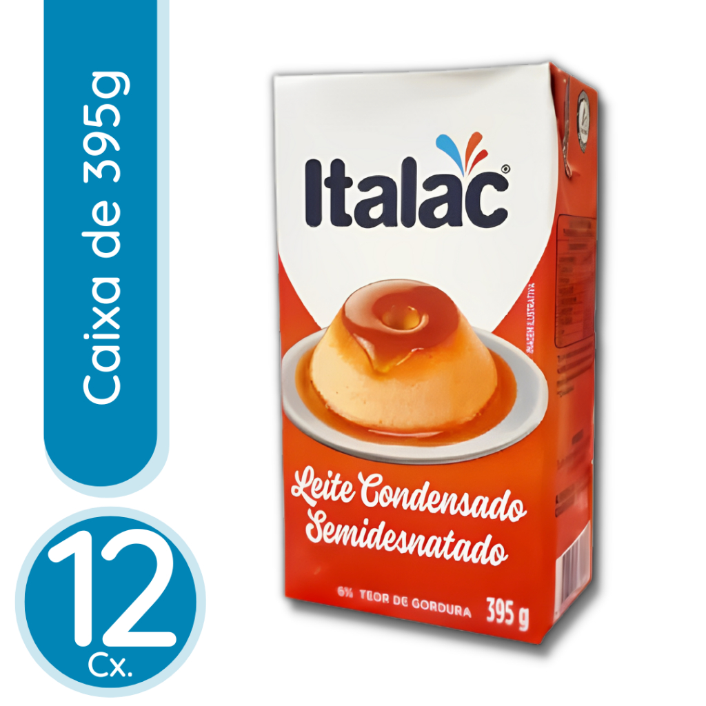 Leite Condensado Semidesnatado Italac 395g - 12 Unidades