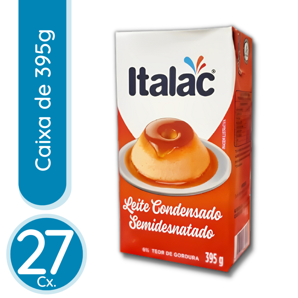 Leite Condensado Semidesnatado Italac 395g - 27 Unidades