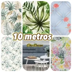 Papel de Parede 3D Modelo 10 METROS x 45CM Adesivo Autocolante para Sala, Quarto