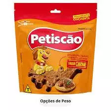 Bifinho Mastigável Carne Petiscão Formato Ossinho Pacote 1 kg ( SUPER MACIO )
