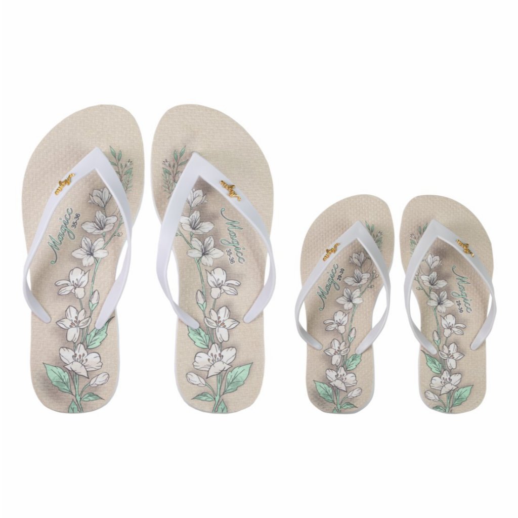 Chinelo Feminino Mãe e Filha Chinelo Feminino Chinelo Infantil Slim Floral Magicc Bolsas CMF-001