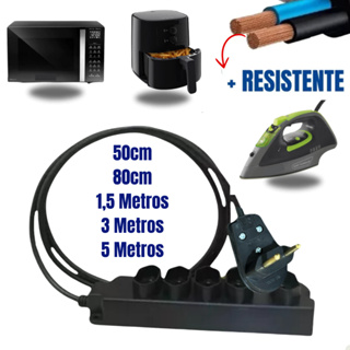 Extensão De 5 Tomadas 10/20 Amperes Com Desconto 50cm/80cm/1,5/3/5 Metros em Oferta na Shopee
