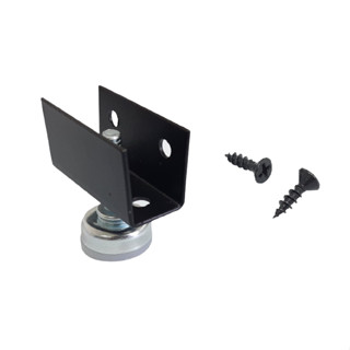 Sapata "U" Preta para MDF 15 mm com Rosca + Pé Nivelador (kit com 06 unidades) em Oferta na Shopee