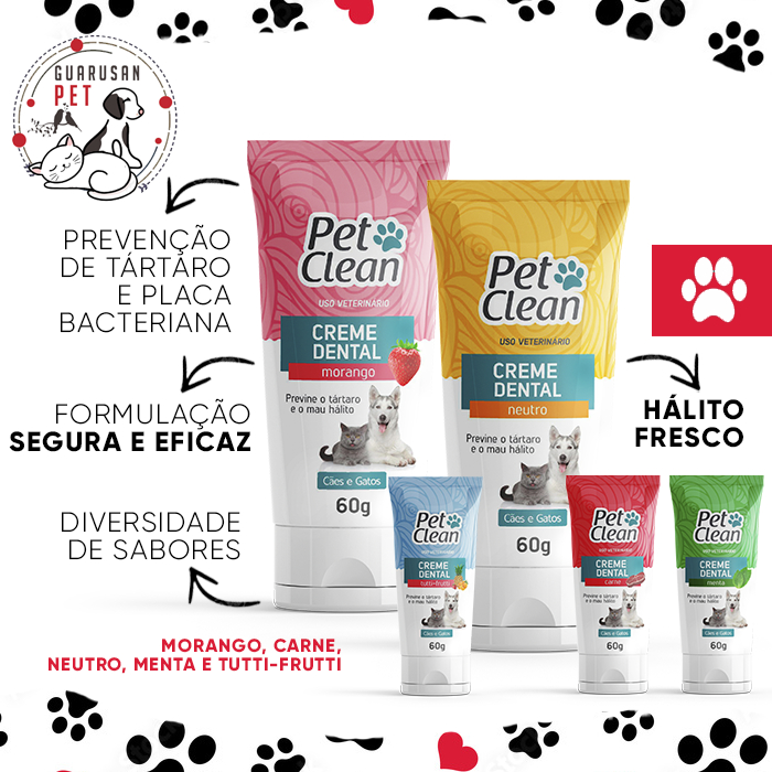 Creme Dental Pasta de Dente Carne Morango Neutro Tutti-Frutti Menta Pet em Oferta na Shopee