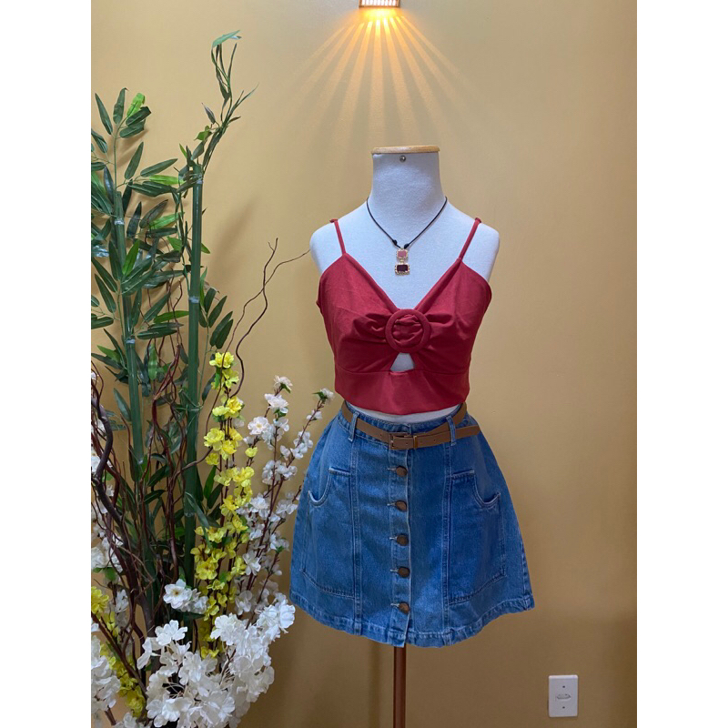 [BRECHÓ]blusa cropped Lirity griffe luxo moda feminina bazar desapego garimpo adulto moda circular casual achadinhos