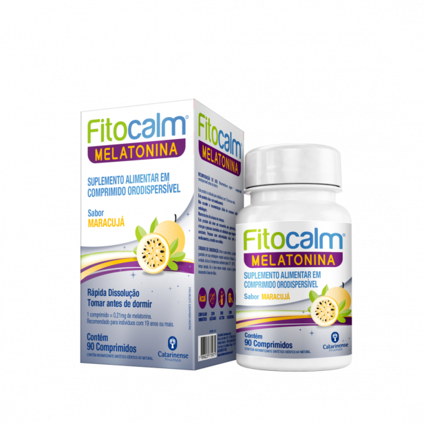 Fitocalm Melatonina 0,21mg Maracujá 90 Comprimidos Orodispersíveis