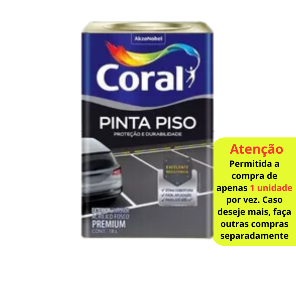 Tinta Acrílica Coral Pinta Piso 18 Litros - Cores em Oferta na Shopee