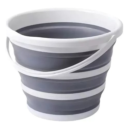 Balde de Silicone Dobrável Retrátil 10 Litros Compact Multiuso Casa Lavanderia Apartamento Motorhome