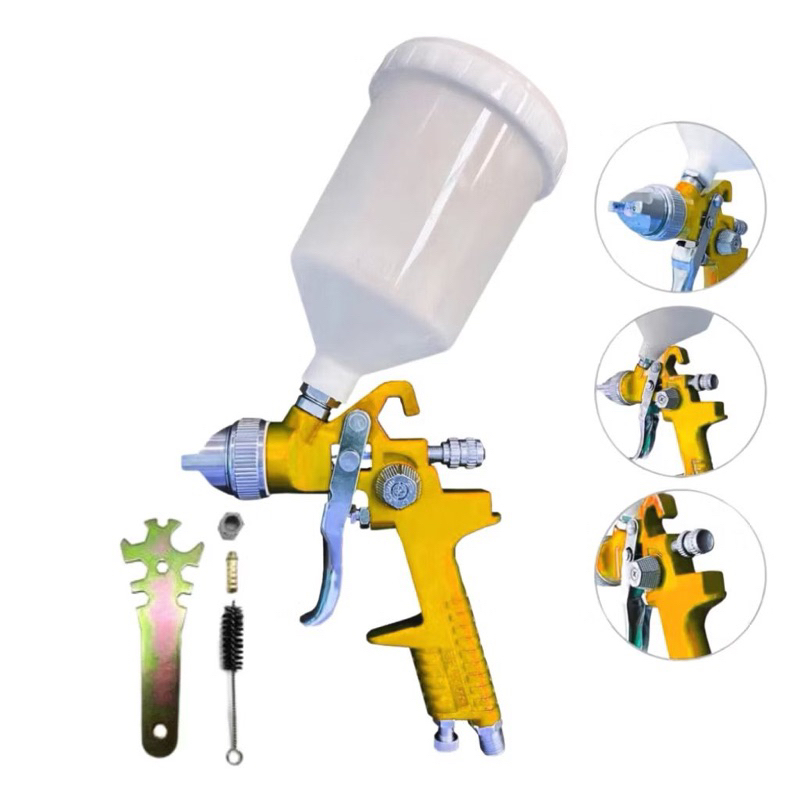 Maquina de Pintura Pistola  Profissional Automotiva Gravidade mais 1.4mm Bicos Bojão 600ml  - BM