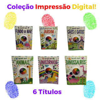 Livro Infantil Pintar com Impressão digital acompanha almofada Tinta Promoção em Oferta na Shopee