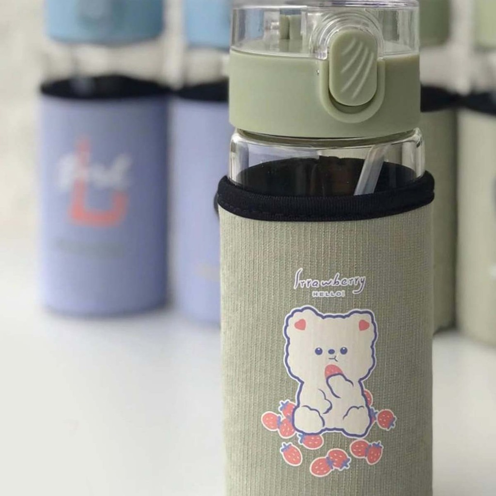 Garrafa de Vidro Tons Hello Cat de 450ml- Allmini em Oferta na Shopee