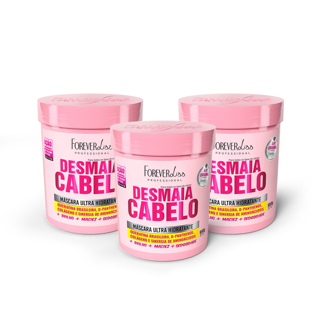 Combo Com 3 Máscara Desmaia Cabelo Forever Liss 950g - Beauty