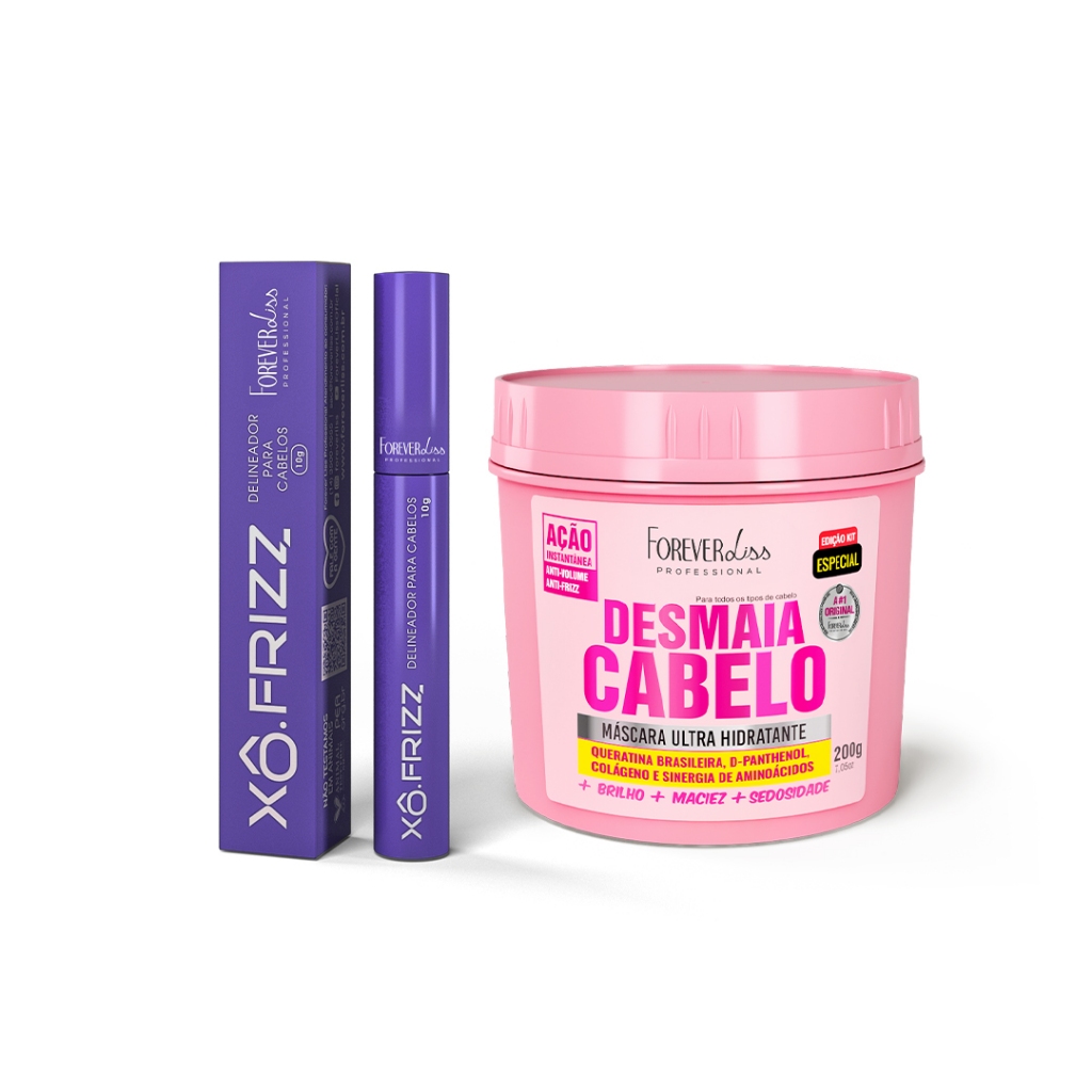 Kit Modelador de Fios Xô Frizz e Máscara Desmaia Cabelo Forever Liss em Oferta na Shopee