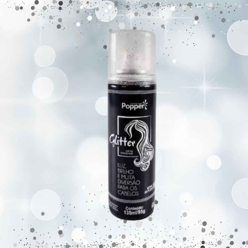 Spray Glitter Prata Para Cabelo e Corpo 135ml