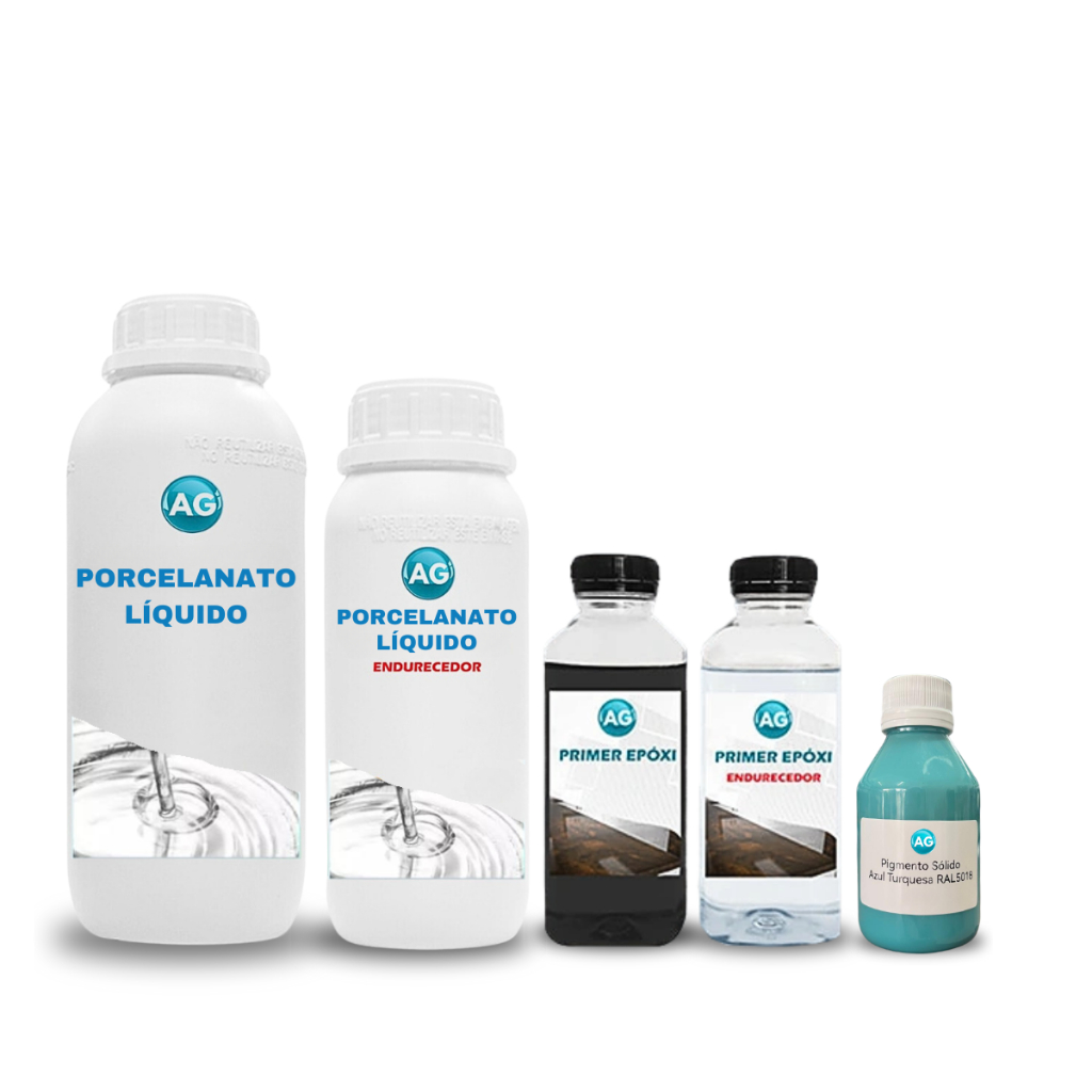 Kit Porcelanato Líquido Azul Turquesa AG - RAL5018 por M²