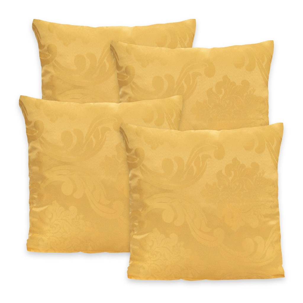 Kit 4 Capas de Almofada c/ Zíper em Jacquard Adamascado Luxo 40cm x 40cm
