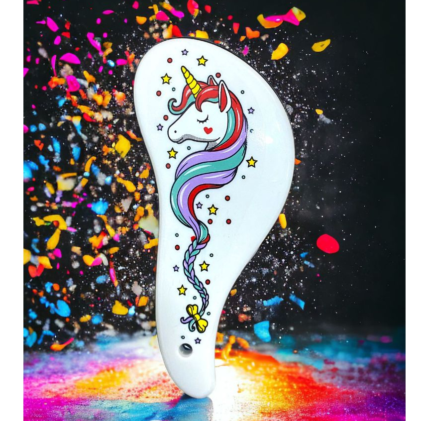ESCOVA MÁGICA DECORADA UNICÓRNIO - CORES SORTIDAS - LINDA E DESEMBAÇA SEM QUEBRAR OS FIOS em Oferta na Shopee