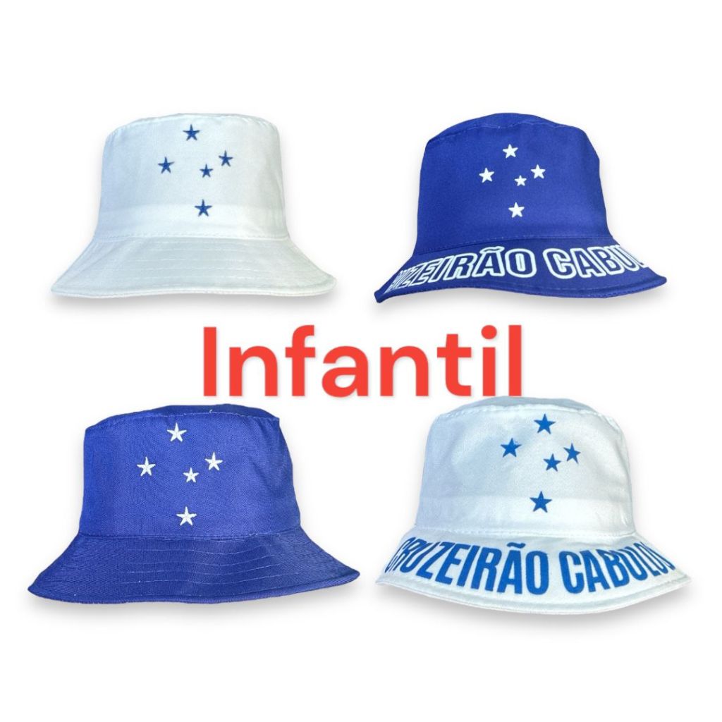 Bucket chapéu Cruzeiro INFANTIL em Oferta na Shopee