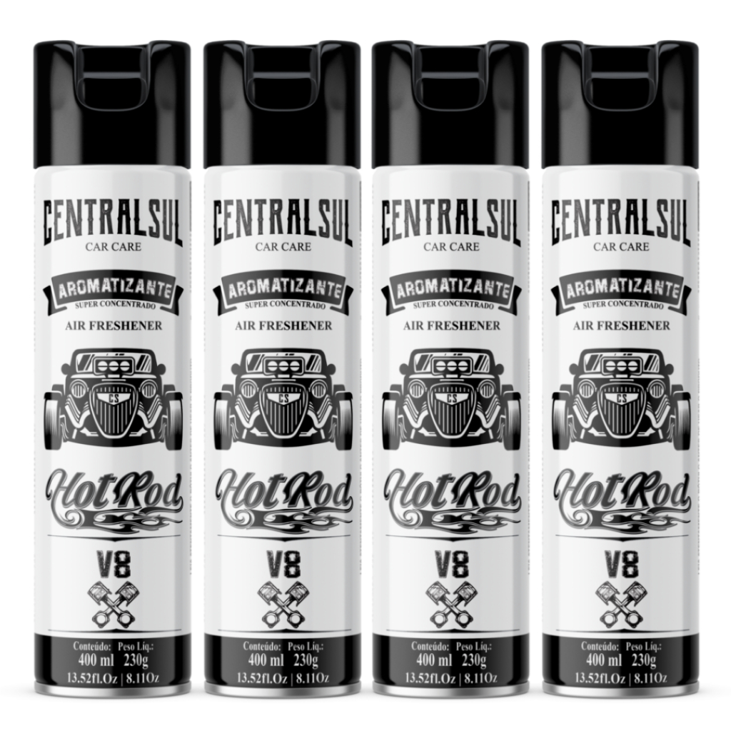 4 Aromatizante Automotivo Hot Rod V8 Centralsul 400ml em Oferta na Shopee