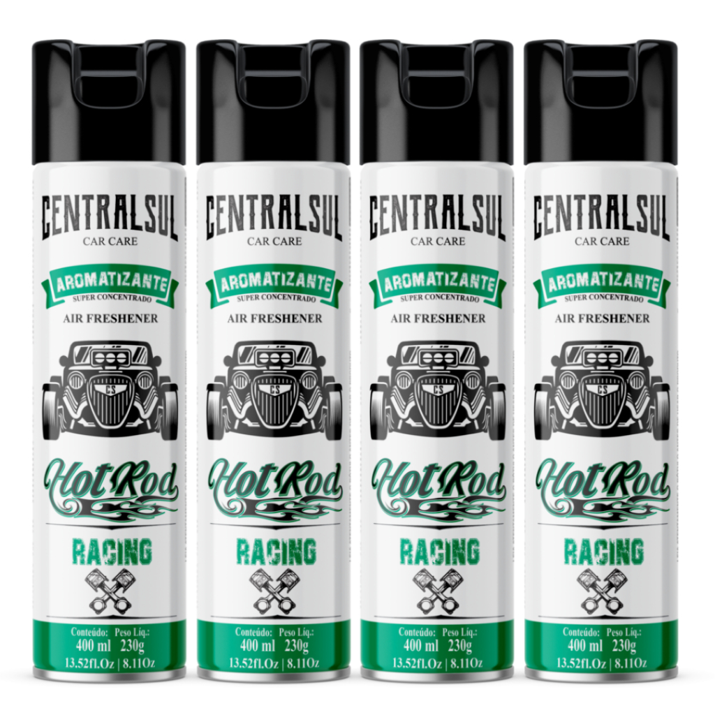 4 Aromatizante Automotivo Hot Rod Racing Centralsul 400ml