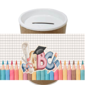 20 a 40 Rotulo Adesivo Personalizado Formatura ABC - cofrinho personalizado - Lembrancinha infantil- Envio em 3 Dias