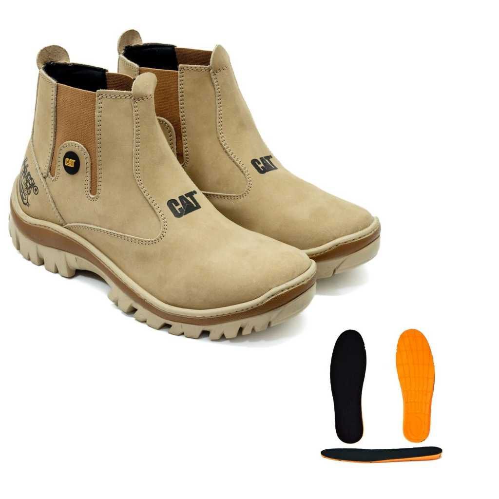 Botina CAT Nobuck Sola Tratorada Com Palmilha Em Gel em Oferta na Shopee