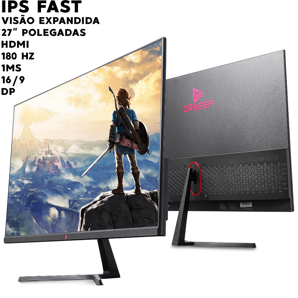 Monitor LED Gaming Series Tela 27" Full HD 1080p IPS 1ms 180Hz Interface HDMI/DP