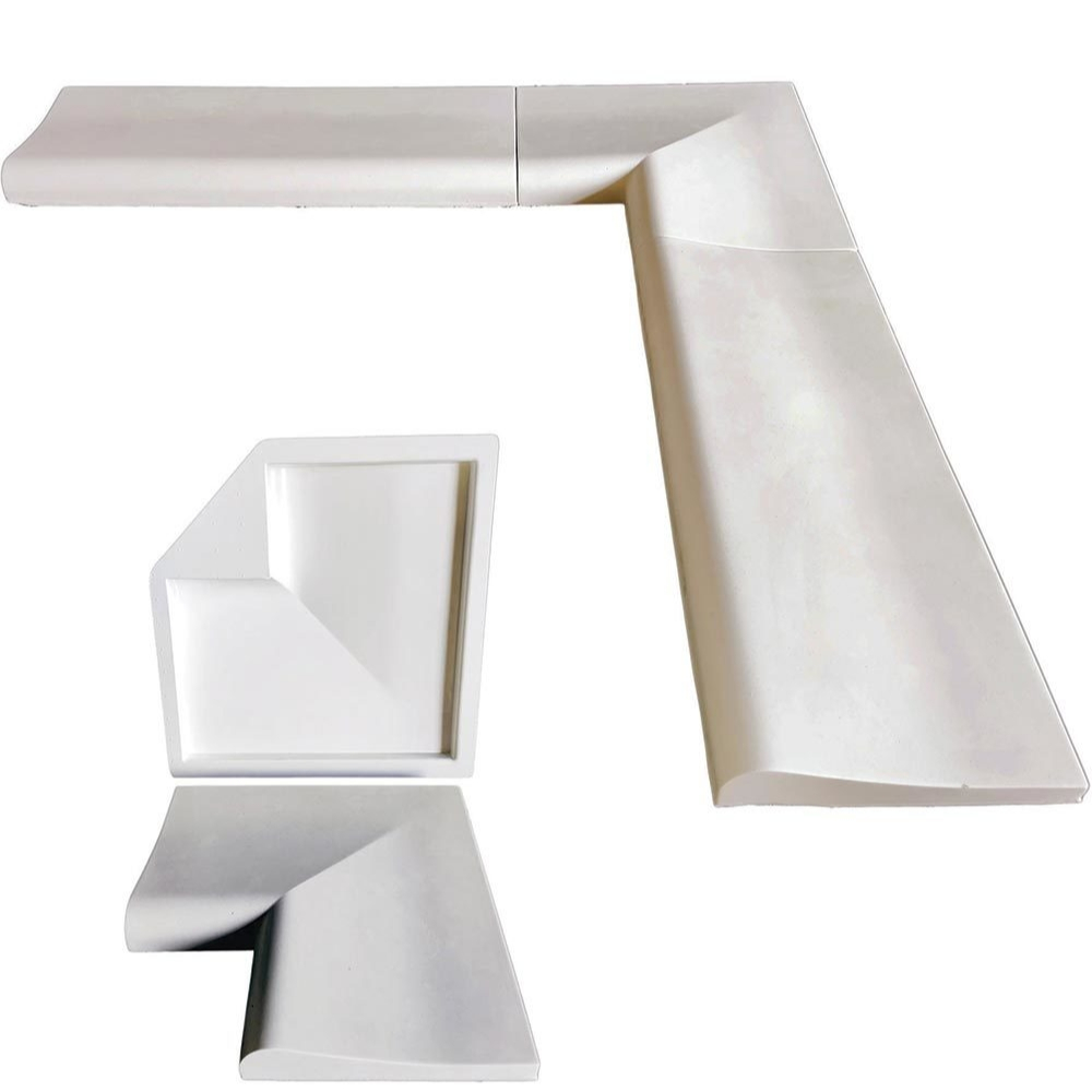 Forma 3d Molde 3d Fazer o Canto da Borda De Piscina Peito De Pombo Canto L 30cm ABS 2mm Molde para cimento/concreto