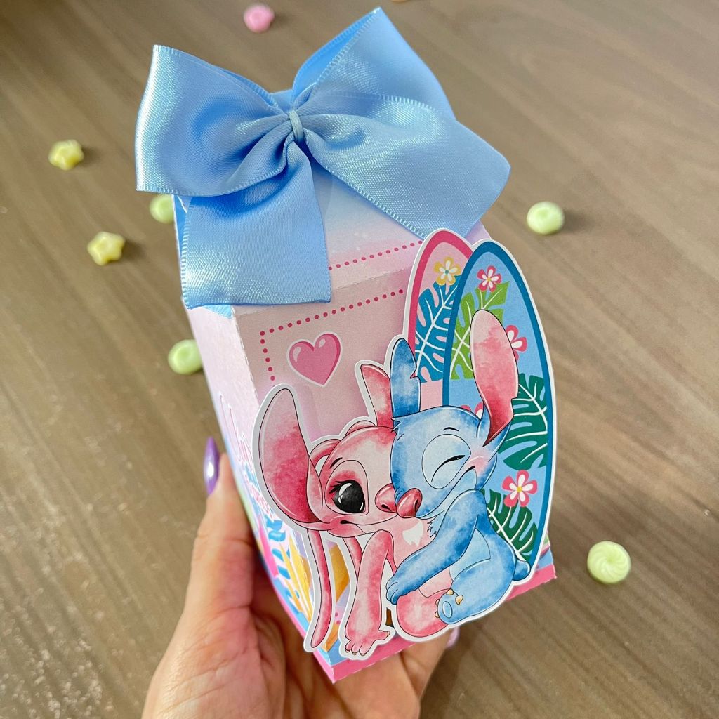 Kit Festa - 50 Lembrancinhas Personalizadas Stitch – pegue e monte – caixinhas personalizadas – papelaria personalizada