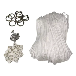 Kit Completo de Reparo de Varal de Teto ou Parede com 47 metros de corda com 60 peças inclusas