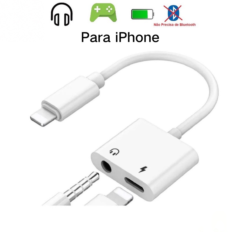 ItBlue LE-0155 Adaptador 2 em 1 De Áudio De Dual Lightning Carrega Fone P2 3.5mm  Para 7 8 Plus X Xs Xr 11 12 13 Pro MAX