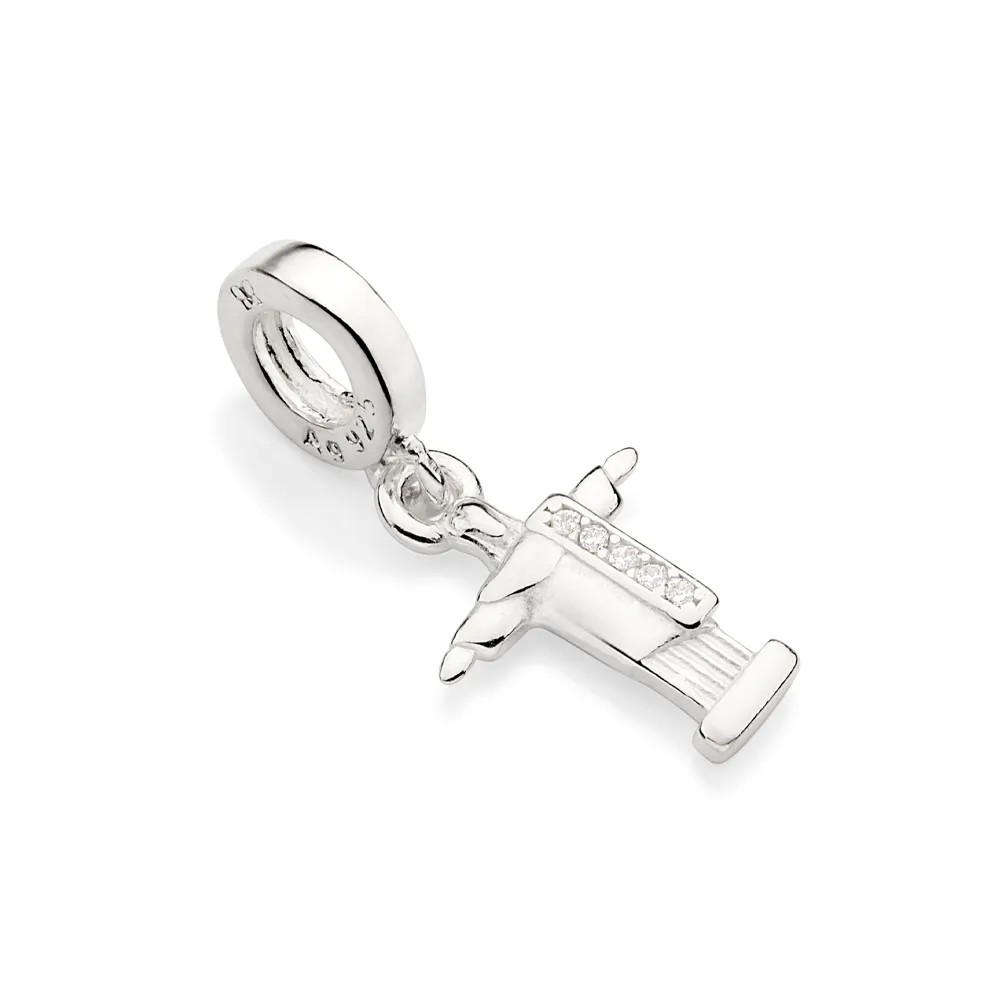 Pingente Berloque Rommanel Prata 925 Cristo Redentor Pedra Zircônias Feminino 840124